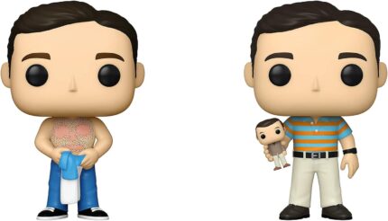 Kit 2 Funko POP!  Filmes - Virgem de 40 anos - Andy encerado  Andy segurando Oscar