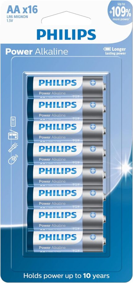 Pilha alcalina AA 1.5V com 16 unidades LR6P16B/59 PHILIPS