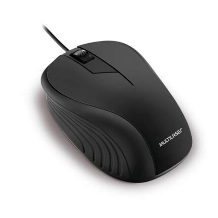 Mouse Emborrachado Com Fio Usb MF300 1200dpi 130CM - MO222 - Preto